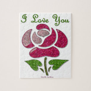 Rosa Stift Rose I Liebe Sie Puzzle