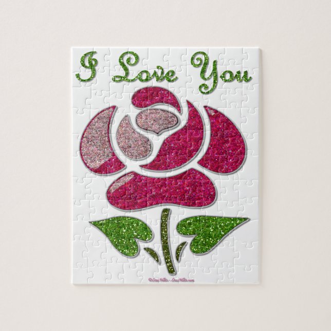 Rosa Stift Rose I Liebe Sie Puzzle (Vertikal)