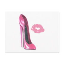 Rosa Stiletto Schuhe und rosa Lippen
