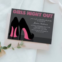 Rosa Stiletto Shows Girls Night Out Einladung