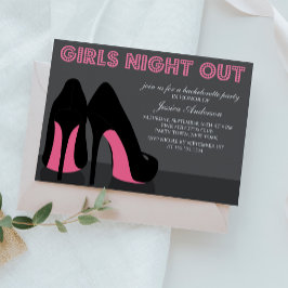 Rosa Stiletto Shows Girls Night Out Einladung
