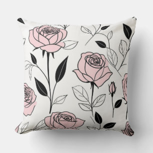 rosa stilisierte Rose Kissen
