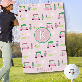 Rosa Stilvolle Golf Design Individuelle Name Monog Golfhandtuch