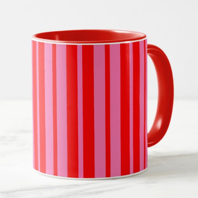 Rosa Stilvolle Streifenmuster Design Tasse (Von Creator hochgeladen)