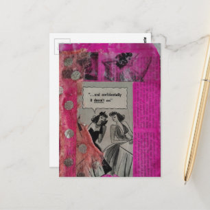 Rosa stinkt nicht Mixed Media Collage Postkarte