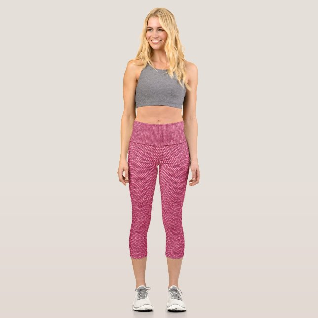 Rosa Stoffdesign auf Capris (Vorderseite)