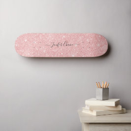 Rosa Stone Glitzer Individuelle Name Skateboard