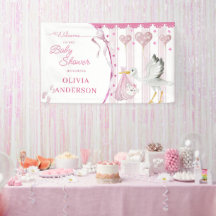 Rosa Storch Baby Shower Süß Benutzerdefiniert