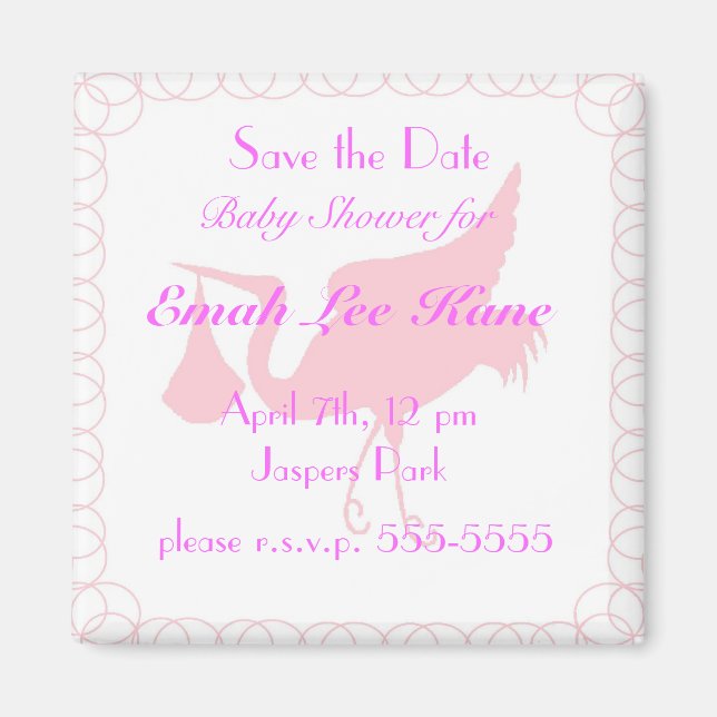 Rosa Storch Magnet (Vorne)