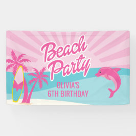 Rosa Strand Geburtstagsposter Banner