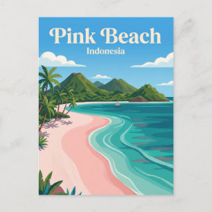 Rosa Strand Indonesien Postkarte