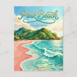 Rosa Strand Indonesien Postkarte