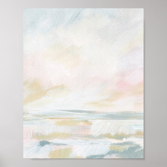 Rosa Strand Seascape Fine Art Print Poster (Vorne)