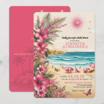 Rosa Strandhochzeitsdusche
