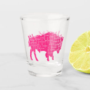 Rosa Straßen der Büffel-Schnapsglas Schnapsglas