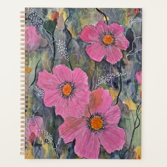 Rosa Sträußchen Notizbuch Planer (Vorderseite)