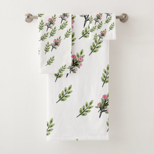 Rosa Sträuße   Badhandtuch Set (Insitu)