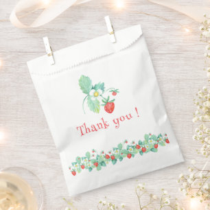 Rosa Strawberry Berry Erster Geburtstag Geschenktütchen