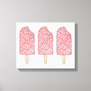 Rosa Strawberry Eclair Popsicles Popsicles Kunst Leinwanddruck