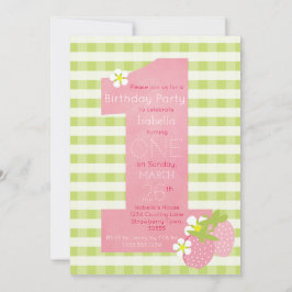 Rosa Strawberry Einladung zum Geburtstag