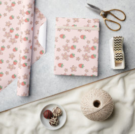 Rosa Strawberry Frühling Thema Wrapping Paper Geschenkpapier