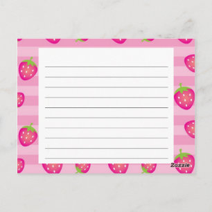 Rosa Strawberry Rezeptkarte Postkarte