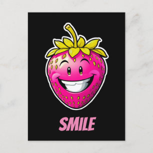 Rosa Strawberry Smile Postkarte