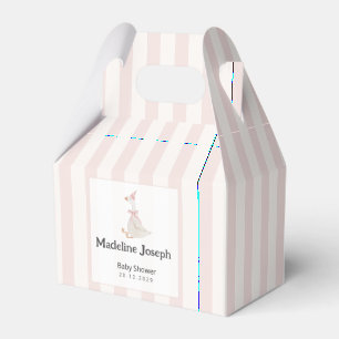 Rosa Streifen Aquarell Gänsemädchen Babyparty Geschenkschachtel