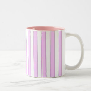 Rosa Streifen auf Weiß Zweifarbige Tasse