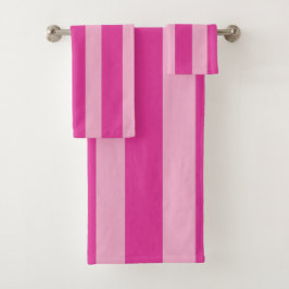 Rosa Streifen Badhandtuch Set