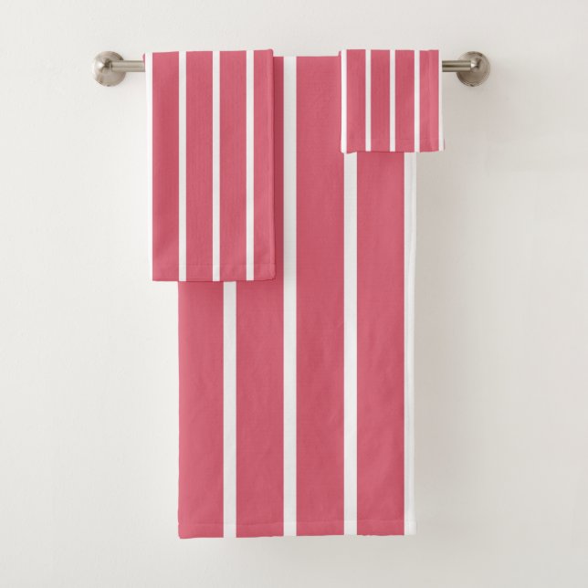 Rosa Streifen Badhandtuch Set (Insitu)