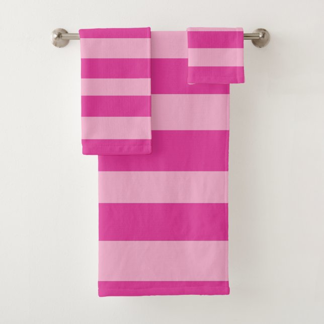 Rosa Streifen  Badhandtuch Set (Insitu)