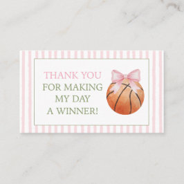Rosa Streifen Basketball Danke Geschenk Gefallen K Visitenkarte