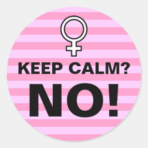 Rosa Streifen Behaltend ruhige Nr. Runder Aufkleber