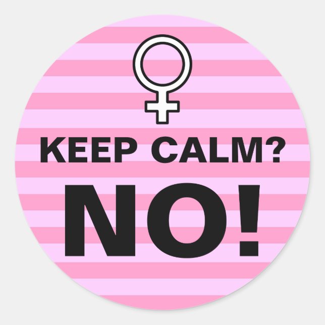 Rosa Streifen Behaltend ruhige Nr. Runder Aufkleber (Vorderseite)