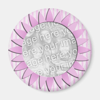 Rosa Streifen Blume Magnet