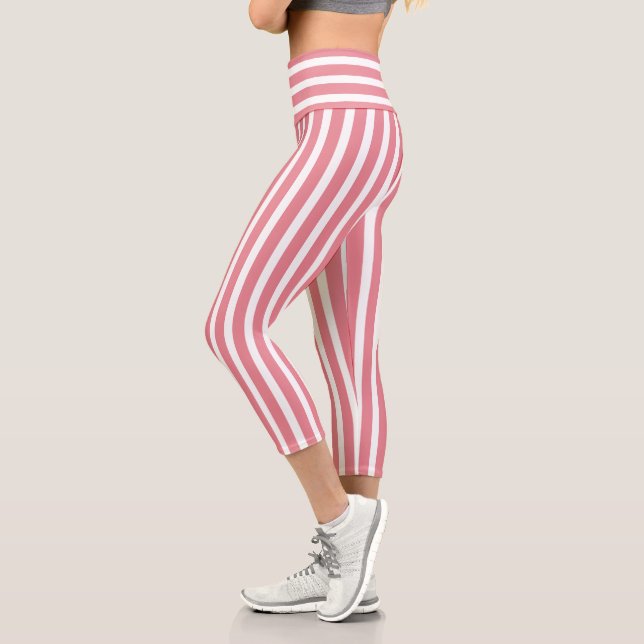 Rosa Streifen Capri Leggings (Links)