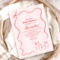 Rosa Streifen Coquette Bow Babydusche