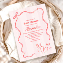 Rosa Streifen Coquette Bow Babydusche