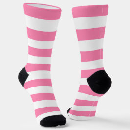Rosa Streifen Crew Socken