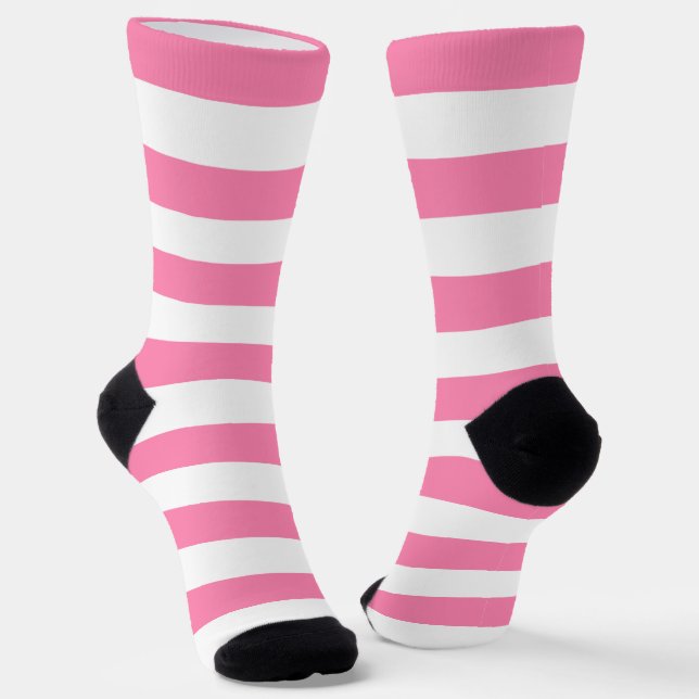 Rosa Streifen Crew Socken (Gewinkelt)
