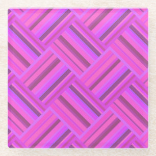 Rosa Streifen diagonales Webmuster Glasuntersetzer