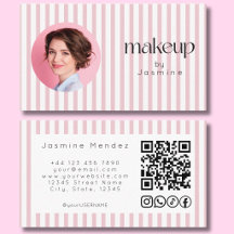 Rosa Streifen Foto MUA QR-Code Soziale Icons