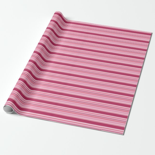 Rosa Streifen Geschenkpapier (Ungerollt)
