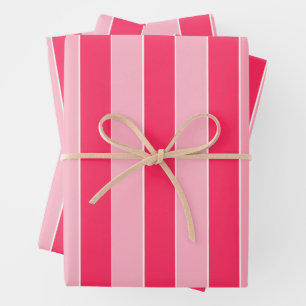 Rosa Streifen Geschenkpapier Set