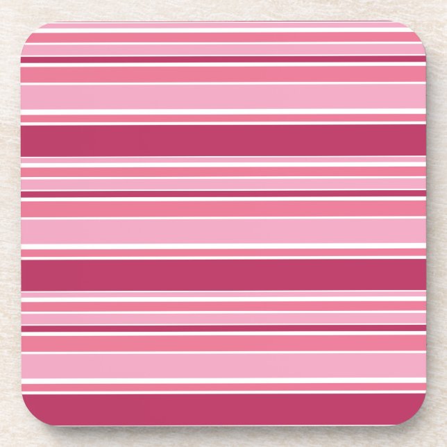 Rosa Streifen Getränkeuntersetzer (Vorderseite)