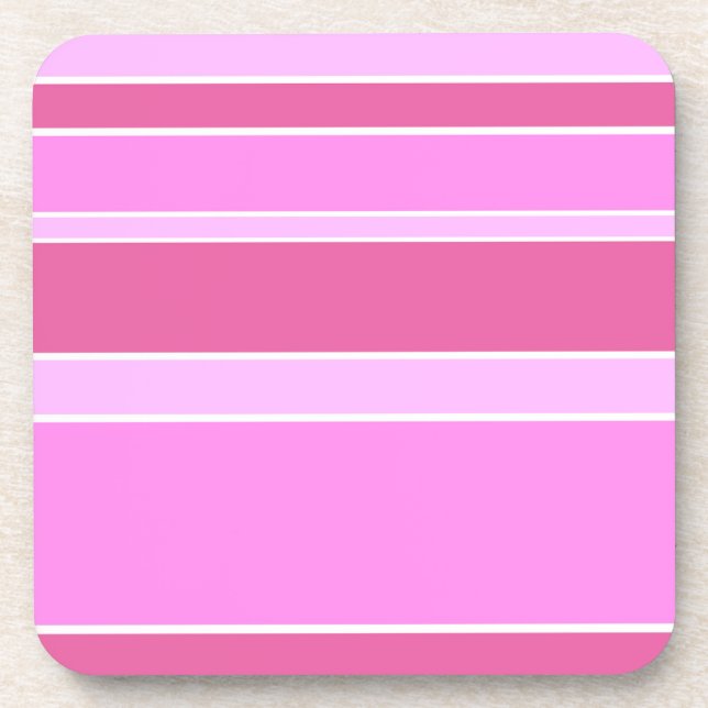 Rosa Streifen Getränkeuntersetzer (Vorderseite)