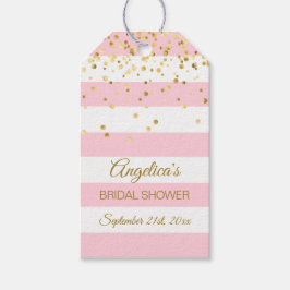 Rosa Streifen Gold Brautparty Geschenkanhänger