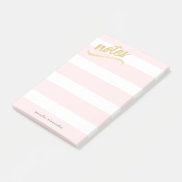 Rosa Streifen Gold Imitate Hinweise für Rosa Farbe Post-it Klebezettel