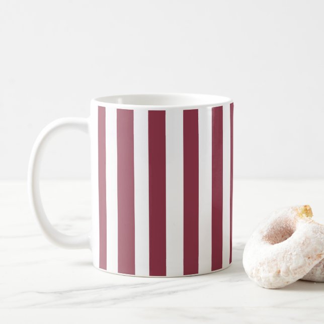Rosa Streifen Kaffeetasse (Mit Donut)